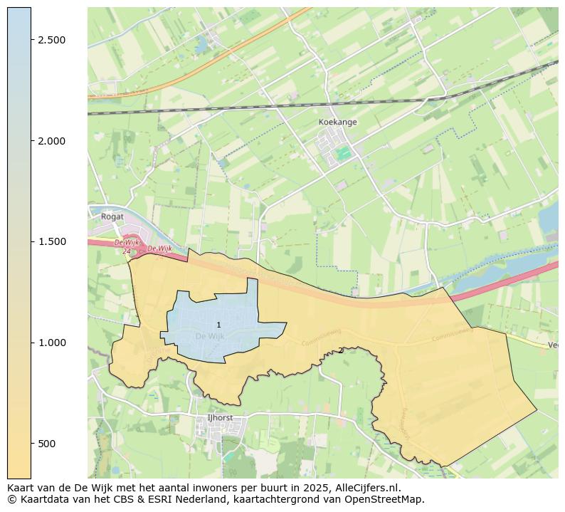 Afbeelding van de De Wijk op de kaart.