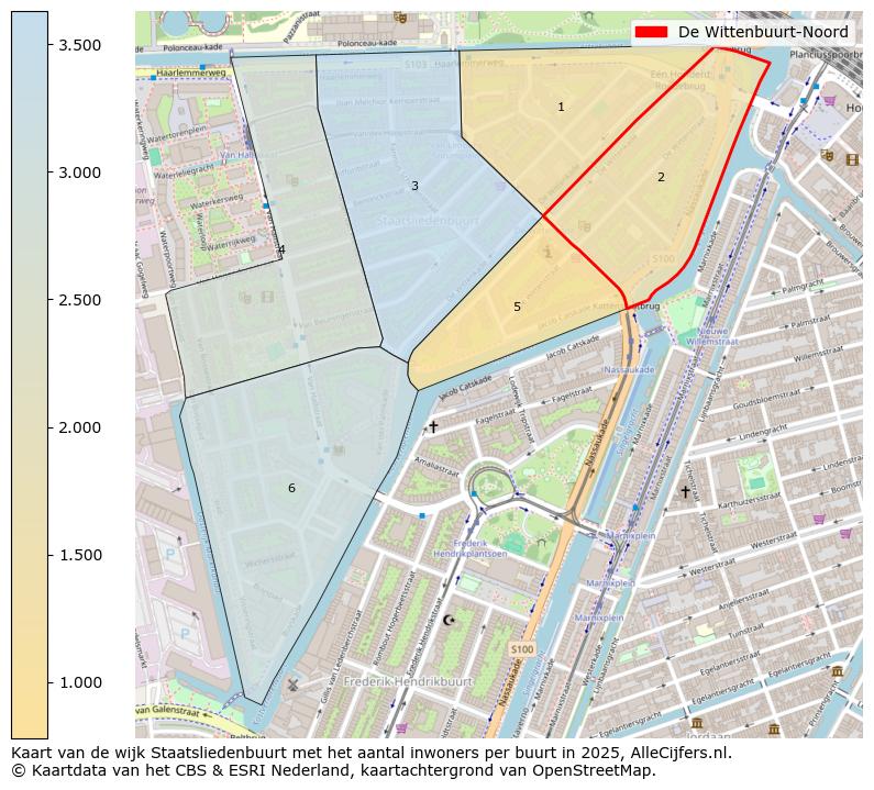 Afbeelding van de De Wittenbuurt-Noord op de kaart.