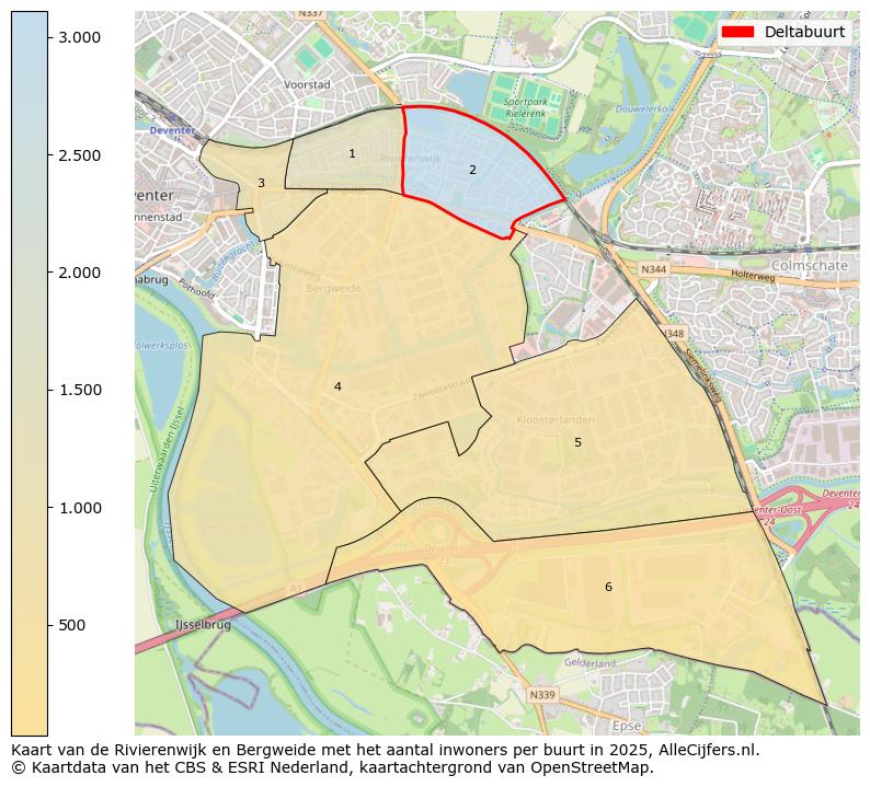 Afbeelding van de Deltabuurt op de kaart.