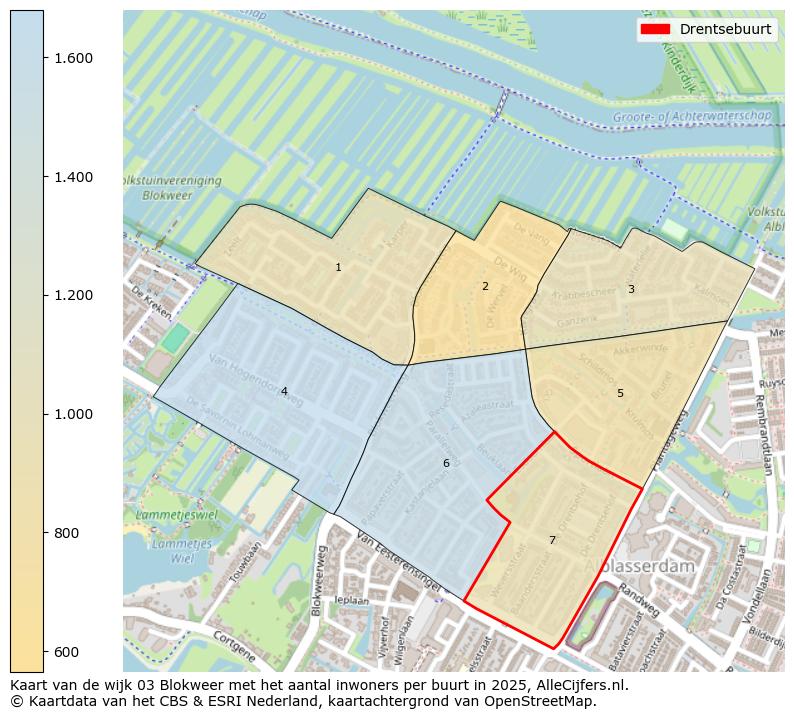 Afbeelding van de Drentsebuurt op de kaart.