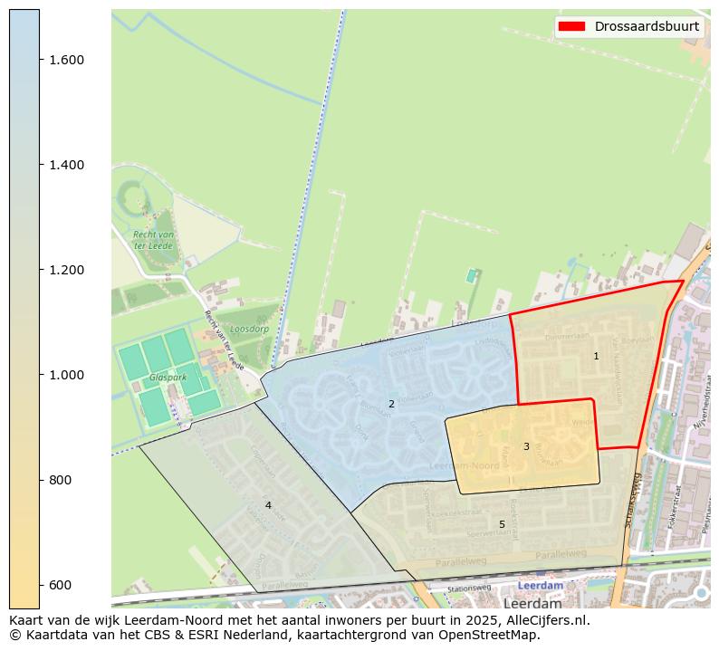 Afbeelding van de Drossaardsbuurt op de kaart.