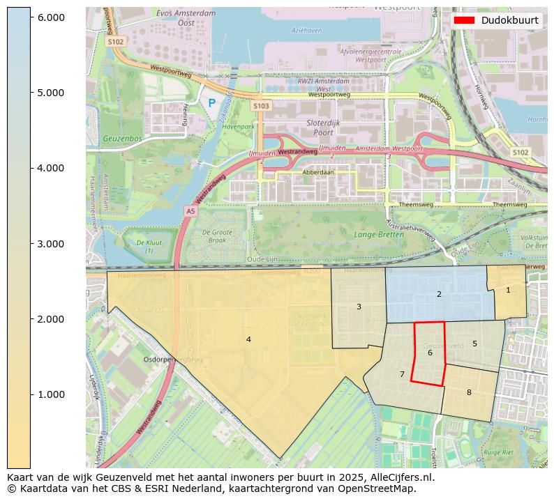Afbeelding van de Dudokbuurt op de kaart.