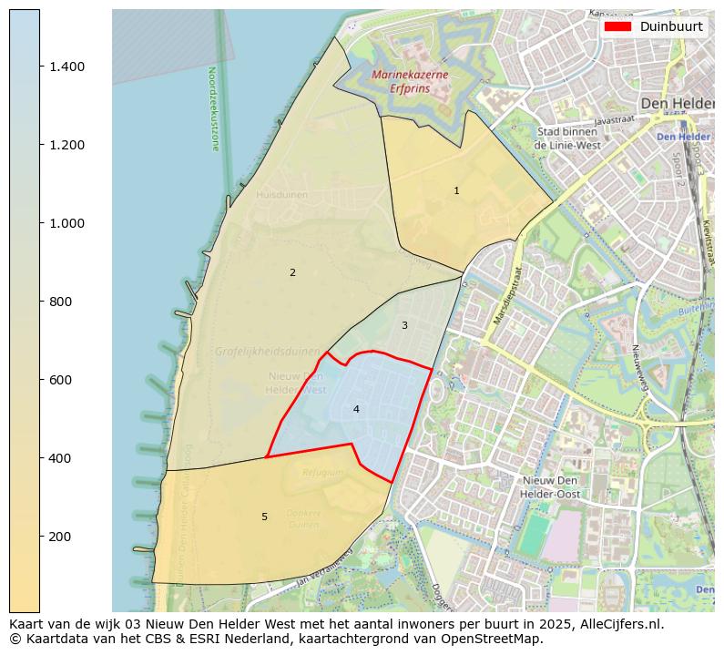 Afbeelding van de Duinbuurt op de kaart.