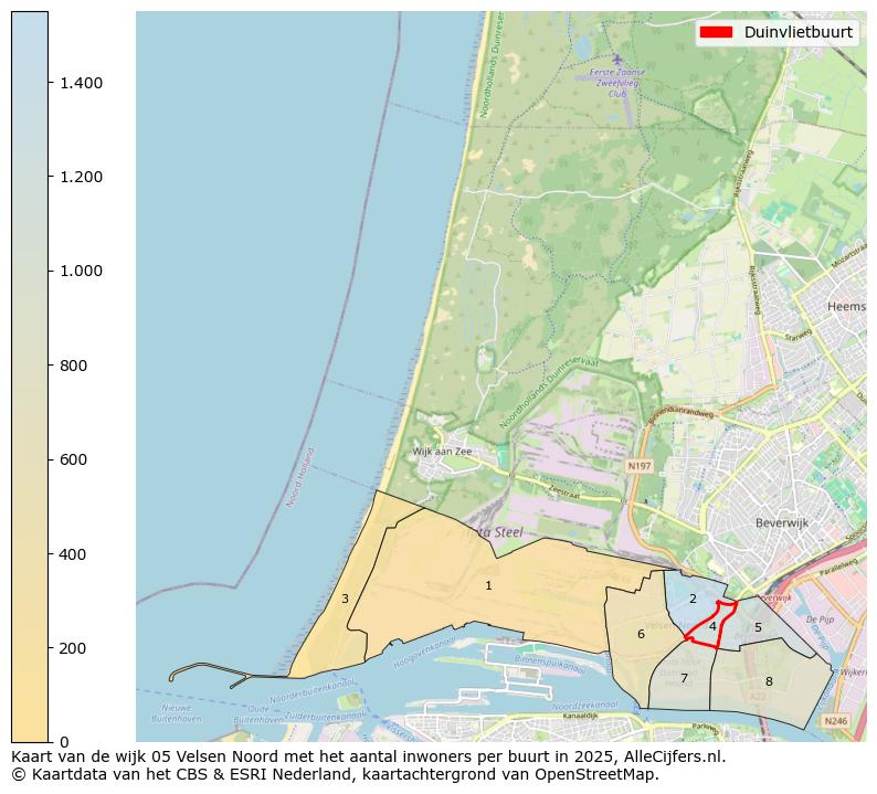 Afbeelding van de Duinvlietbuurt op de kaart.