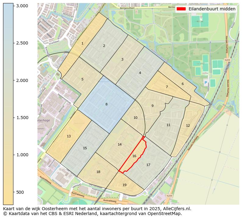 Afbeelding van de Eilandenbuurt midden op de kaart.