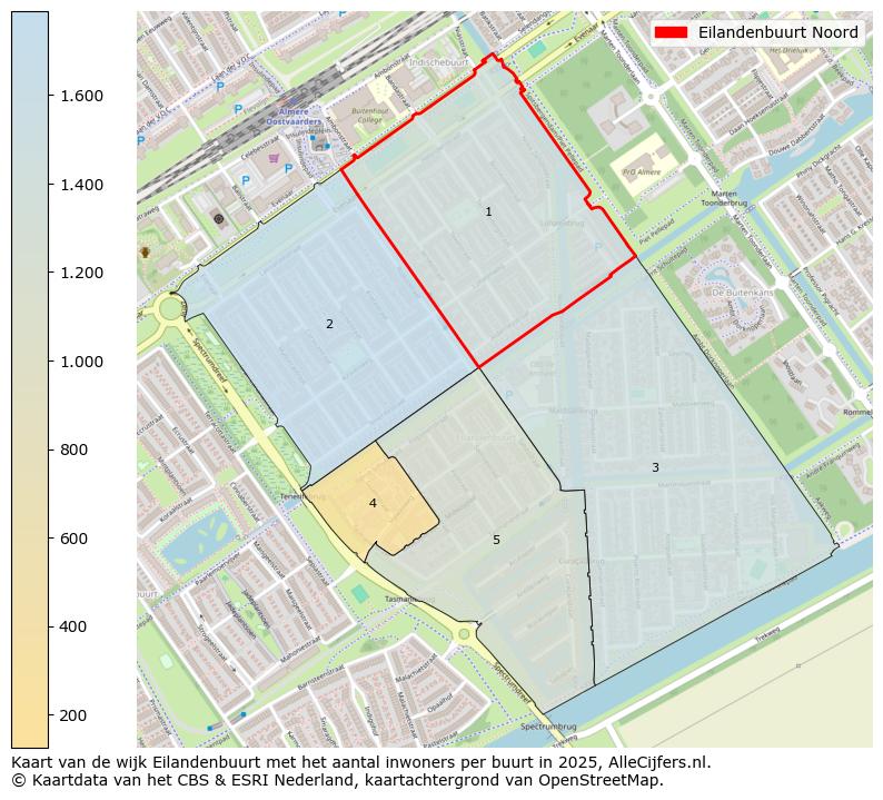 Afbeelding van de Eilandenbuurt Noord op de kaart.