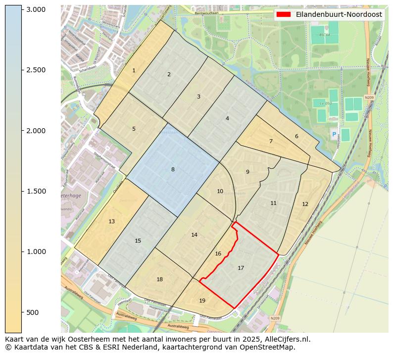 Afbeelding van de Eilandenbuurt-Noordoost op de kaart.