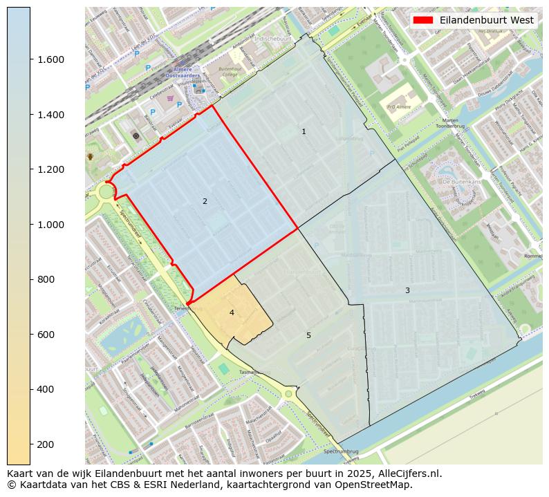 Afbeelding van de Eilandenbuurt West op de kaart.