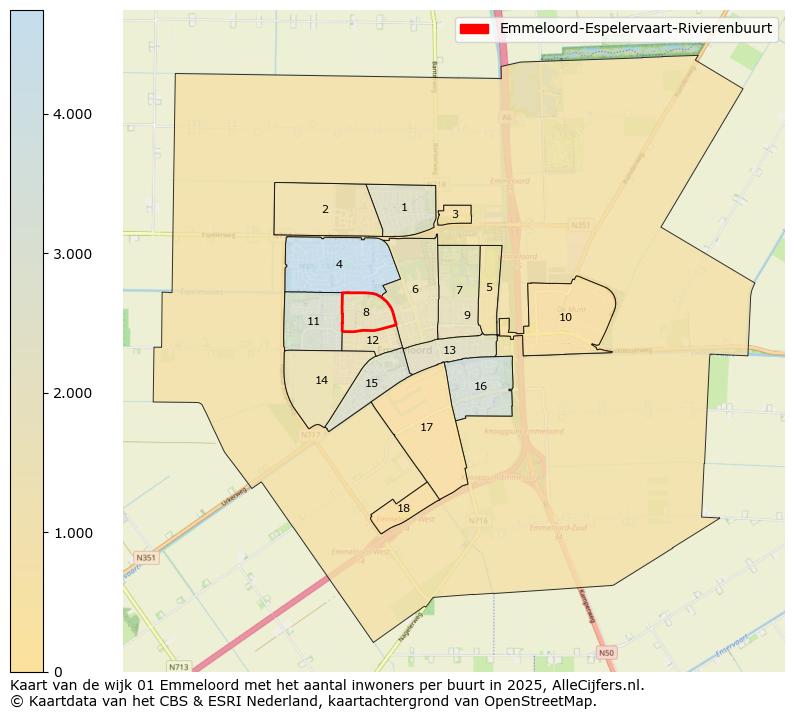 Afbeelding van de Emmeloord-Espelervaart-Rivierenbuurt op de kaart.