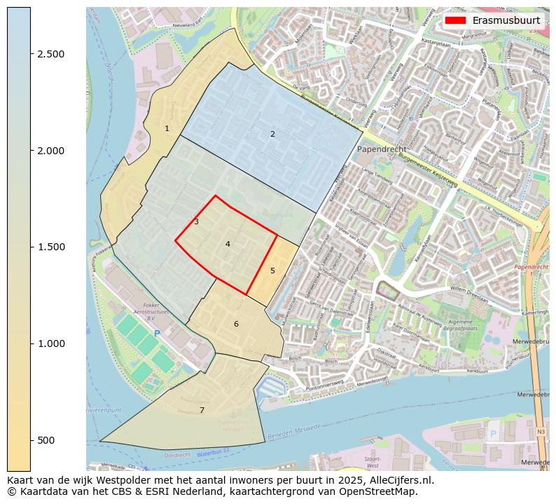 Afbeelding van de Erasmusbuurt op de kaart.