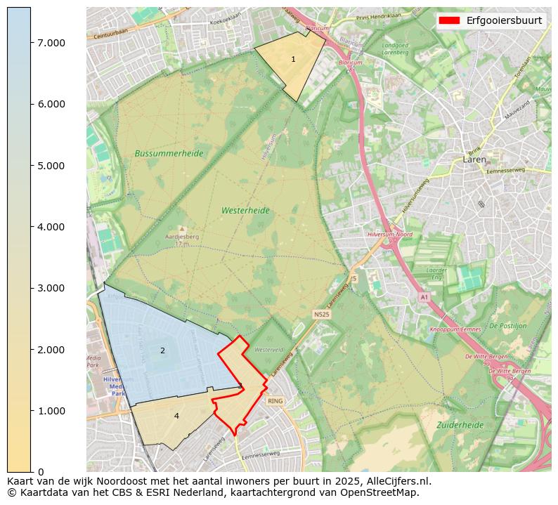 Afbeelding van de Erfgooiersbuurt op de kaart.
