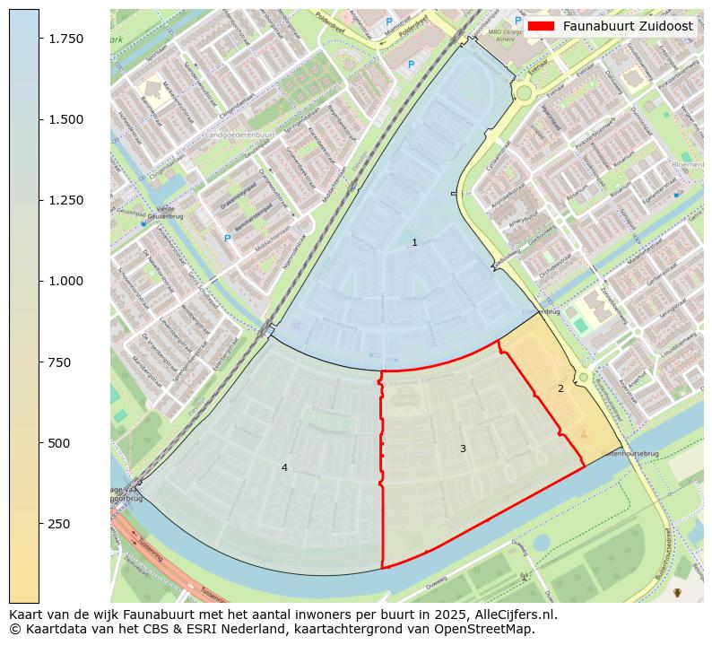 Afbeelding van de Faunabuurt Zuidoost op de kaart.
