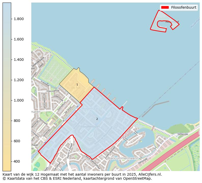 Afbeelding van de Filosofenbuurt op de kaart.