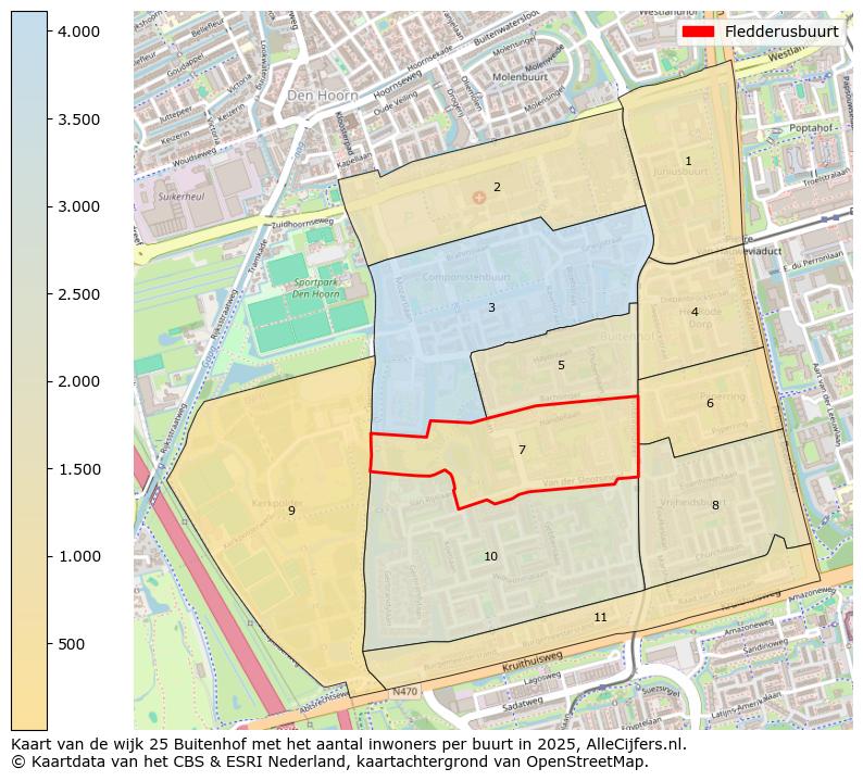 Afbeelding van de Fledderusbuurt op de kaart.