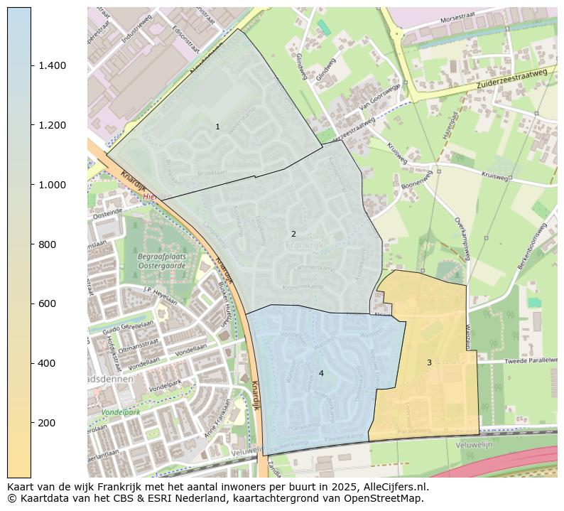 Afbeelding van de wijk Frankrijk op de kaart.