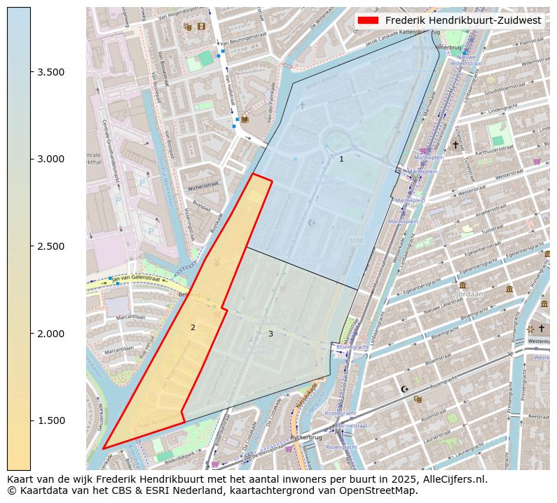 Afbeelding van de Frederik Hendrikbuurt-Zuidwest op de kaart.