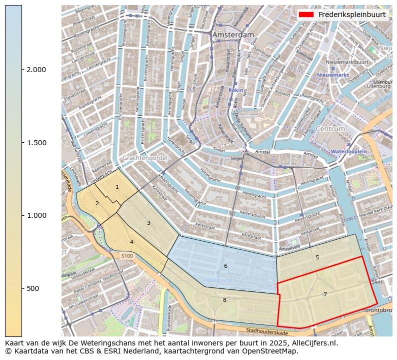 Afbeelding van de Frederikspleinbuurt op de kaart.