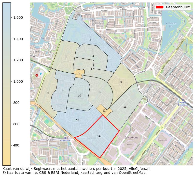 Afbeelding van de Gaardenbuurt op de kaart.