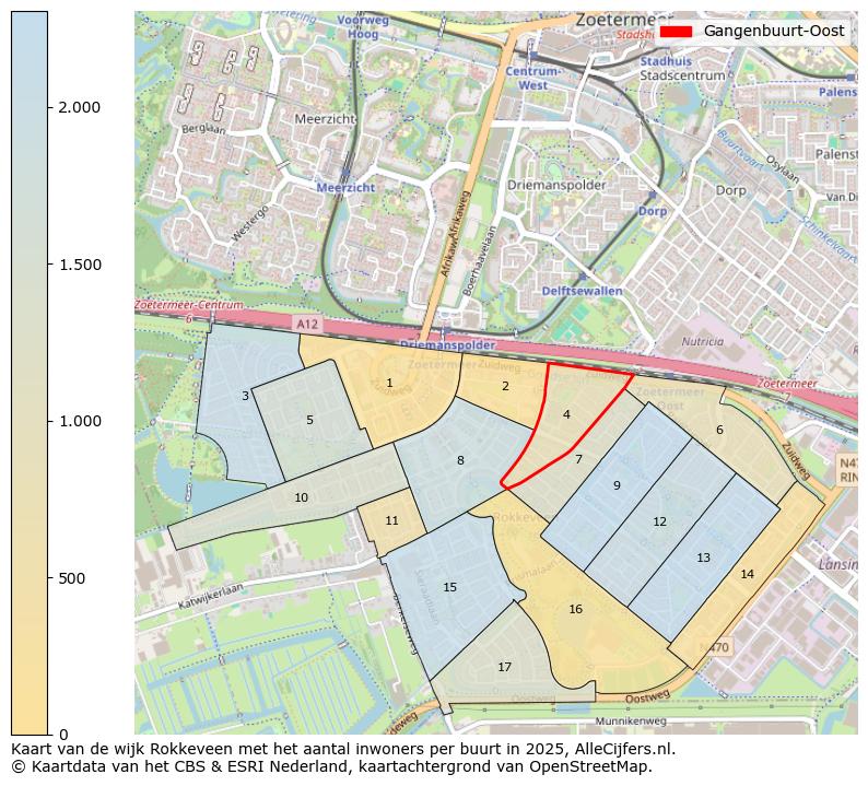 Afbeelding van de Gangenbuurt-Oost op de kaart.