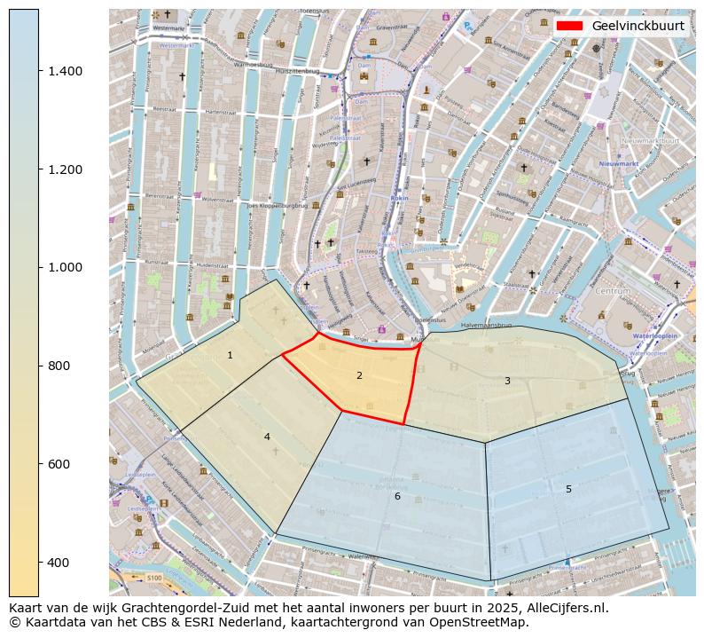 Afbeelding van de Geelvinckbuurt op de kaart.