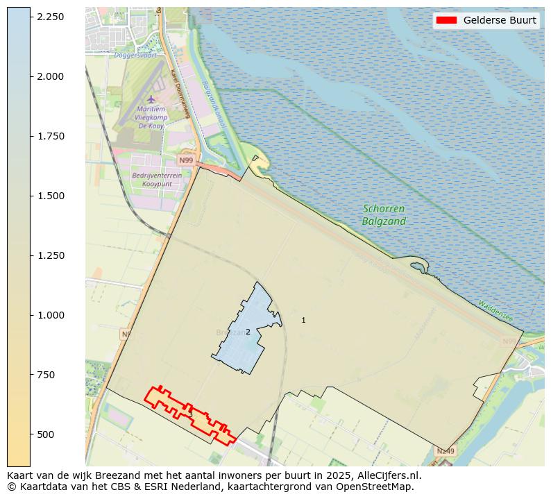 Afbeelding van de Gelderse Buurt op de kaart.