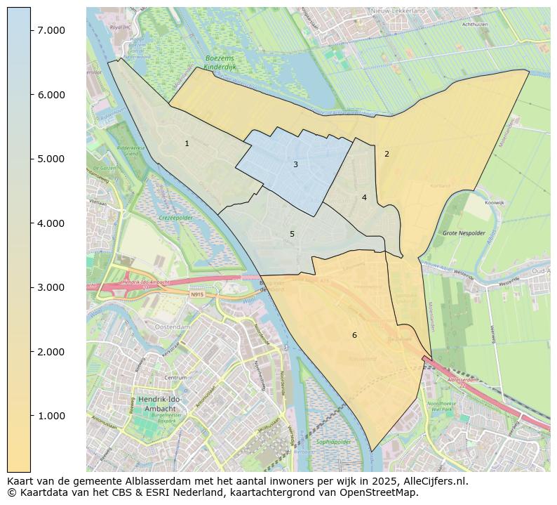 Afbeelding van de gemeente Alblasserdam op de kaart.
