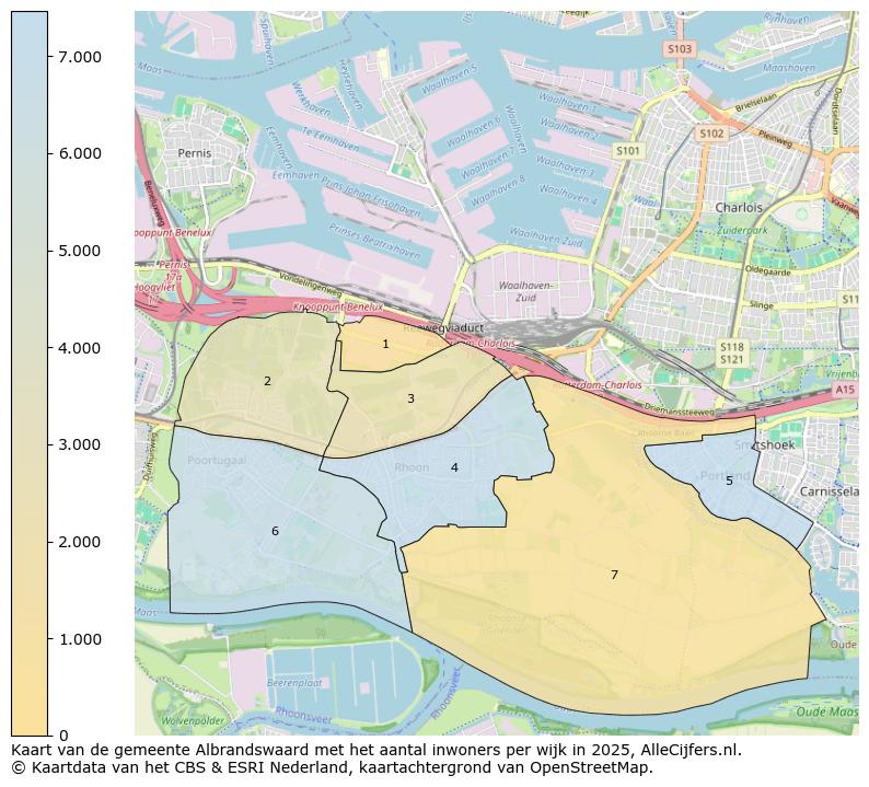 Afbeelding van de gemeente Albrandswaard op de kaart.