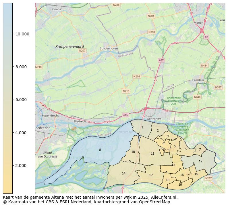 Afbeelding van de gemeente Altena op de kaart.