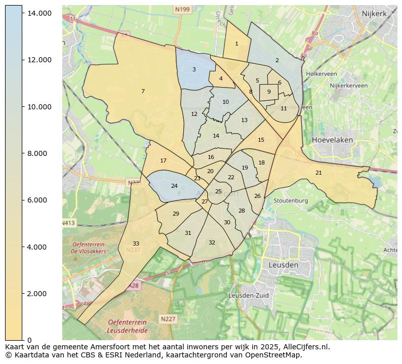 Afbeelding van de gemeente Amersfoort op de kaart.