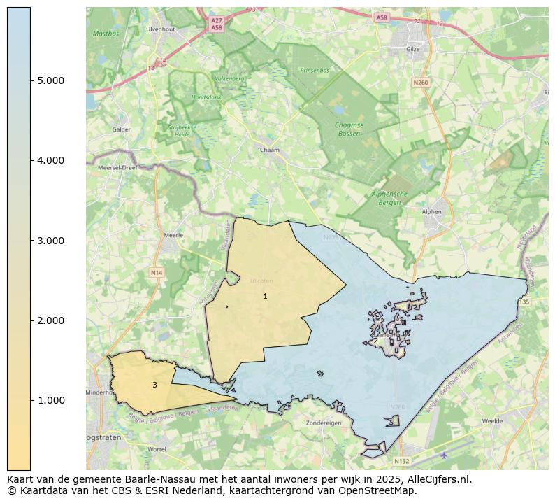 Afbeelding van de gemeente Baarle-Nassau op de kaart.