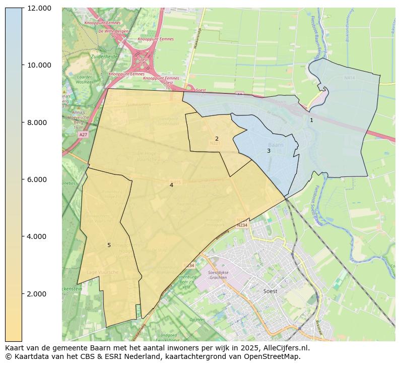 Afbeelding van de gemeente Baarn op de kaart.
