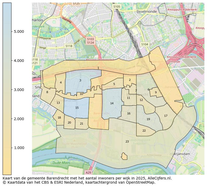 Afbeelding van de gemeente Barendrecht op de kaart.