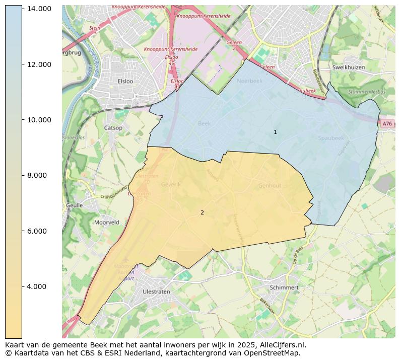 Afbeelding van de gemeente Beek op de kaart.