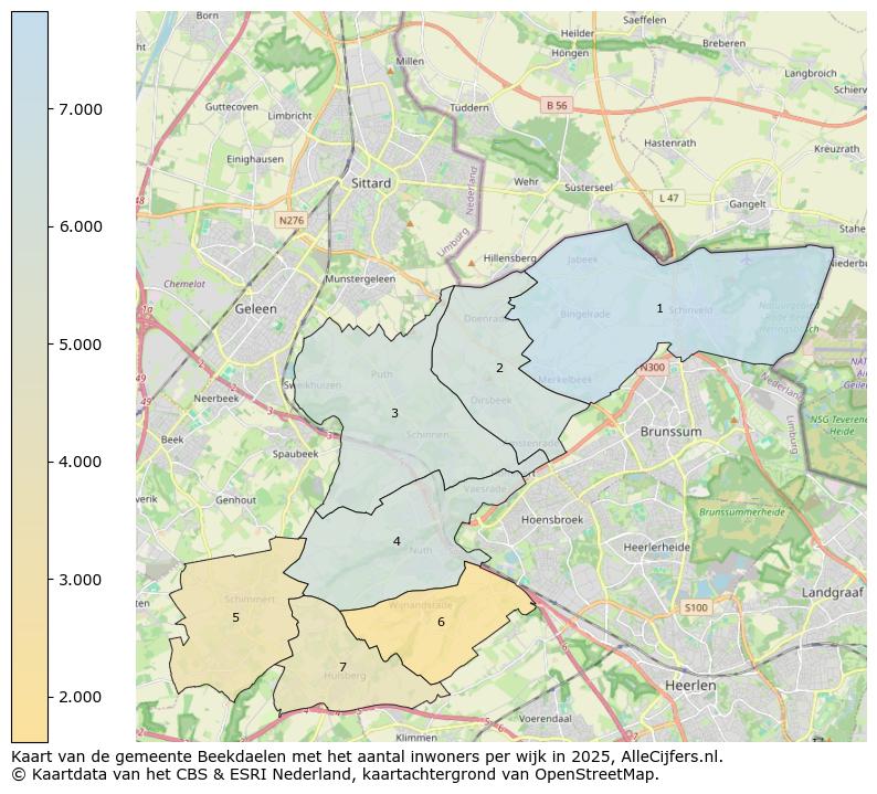 Afbeelding van de gemeente Beekdaelen op de kaart.