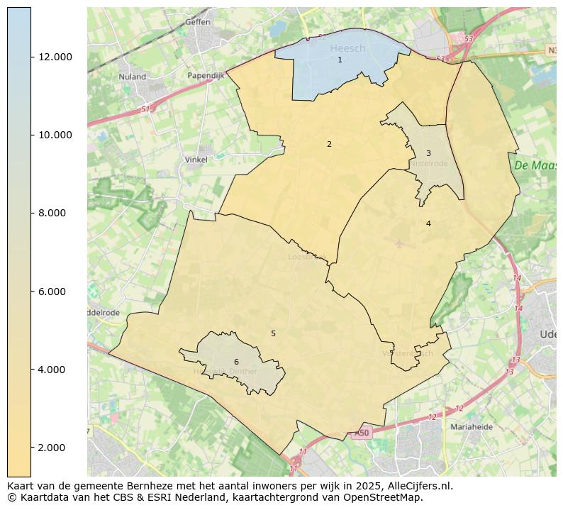 Afbeelding van de gemeente Bernheze op de kaart.