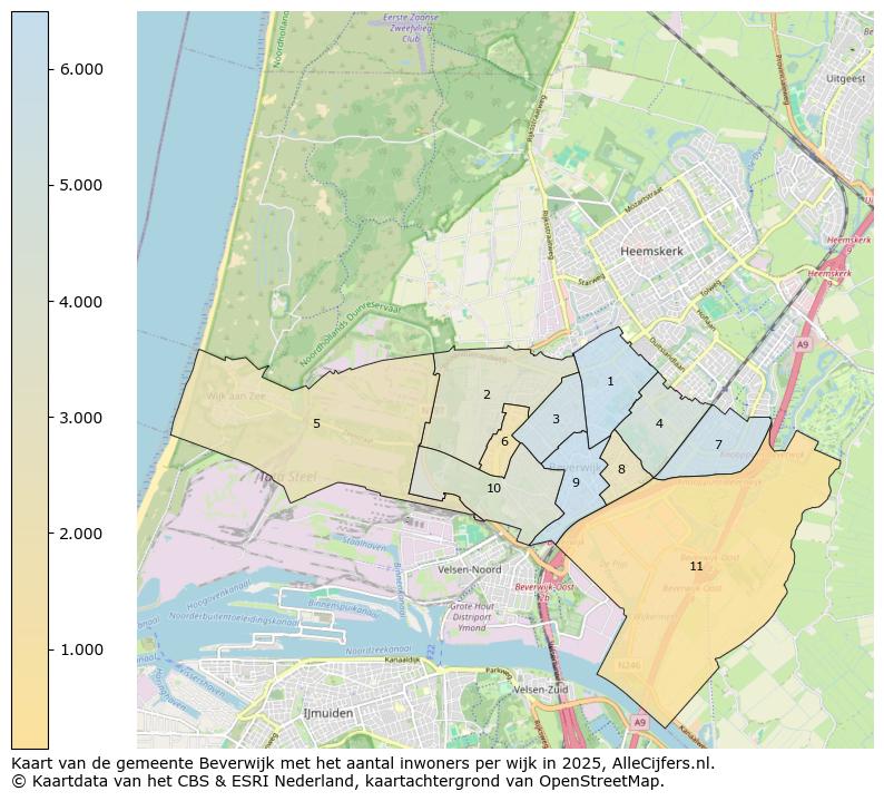 Afbeelding van de gemeente Beverwijk op de kaart.