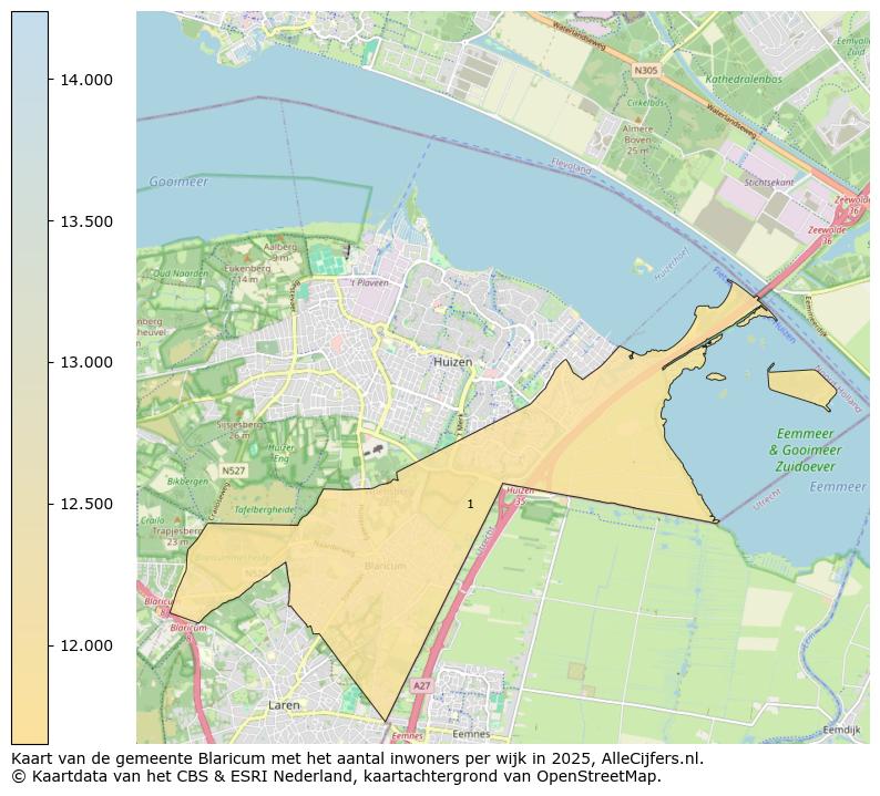 Afbeelding van de gemeente Blaricum op de kaart.