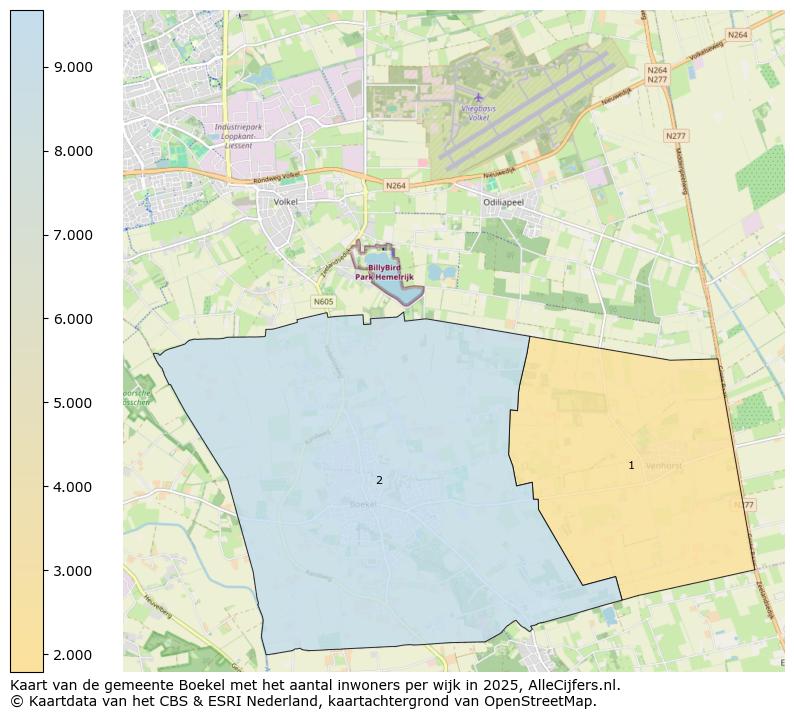 Afbeelding van de gemeente Boekel op de kaart.