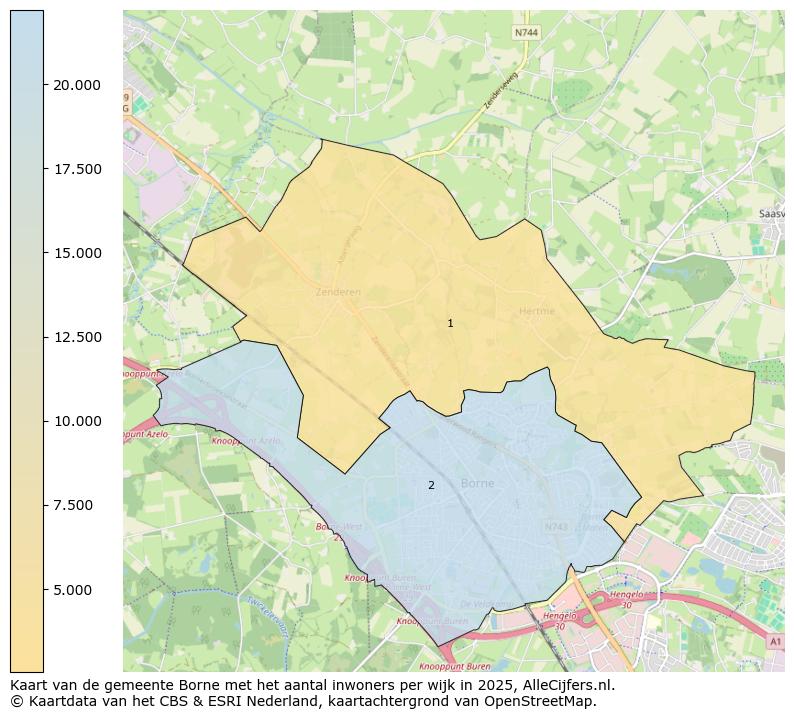 Afbeelding van de gemeente Borne op de kaart.