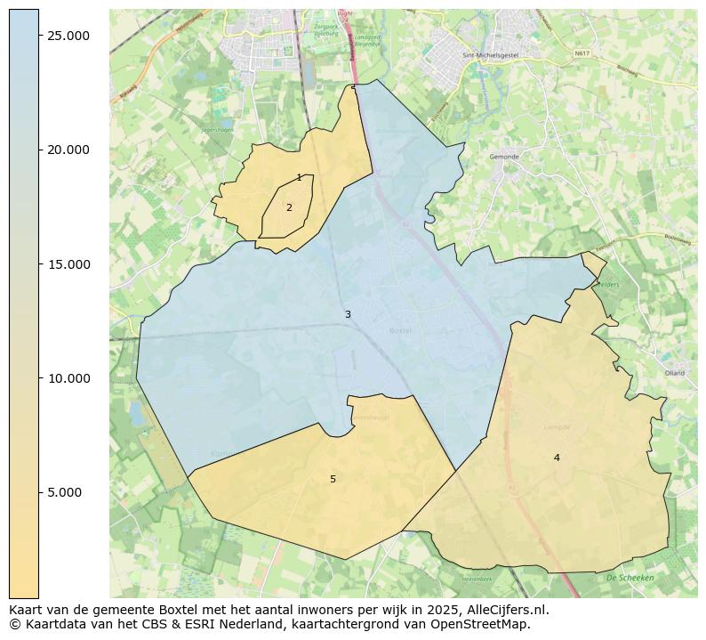Afbeelding van de gemeente Boxtel op de kaart.