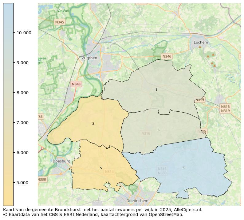 Afbeelding van de gemeente Bronckhorst op de kaart.