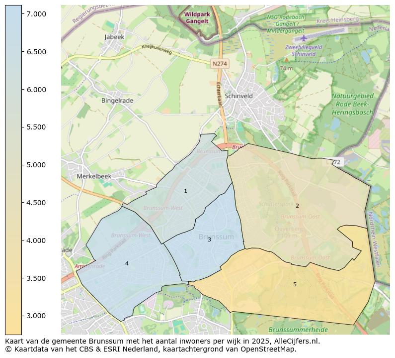 Afbeelding van de gemeente Brunssum op de kaart.