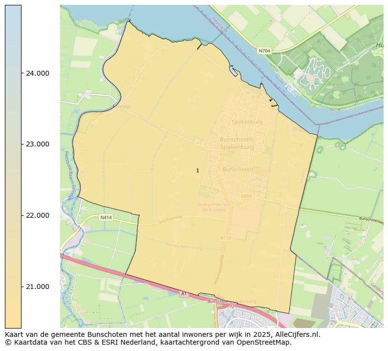 Afbeelding van de gemeente Bunschoten op de kaart.