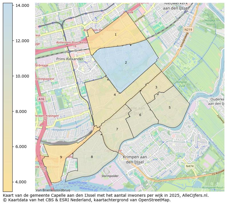 Afbeelding van de gemeente Capelle aan den IJssel op de kaart.