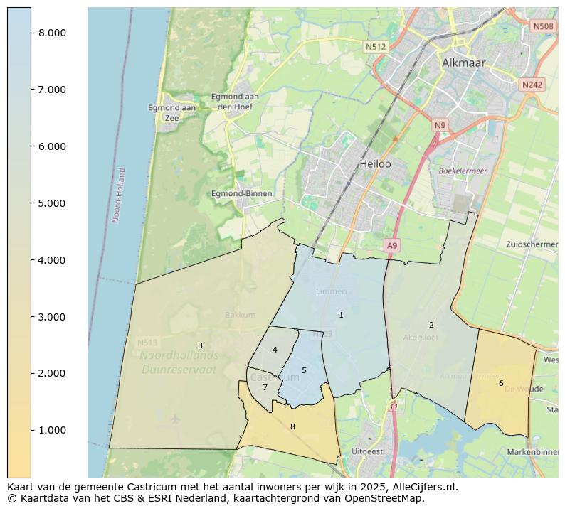 Afbeelding van de gemeente Castricum op de kaart.