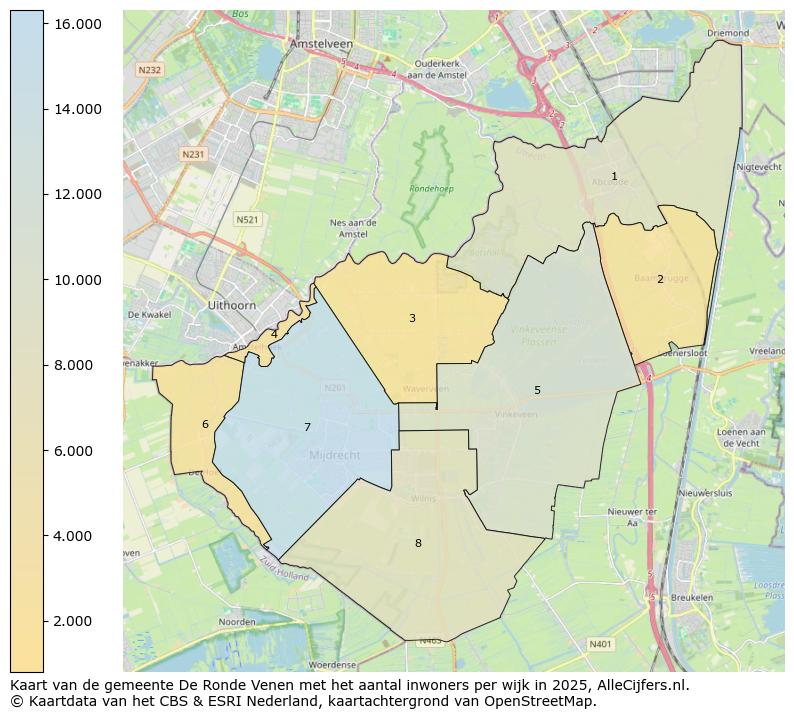 Afbeelding van de gemeente De Ronde Venen op de kaart.