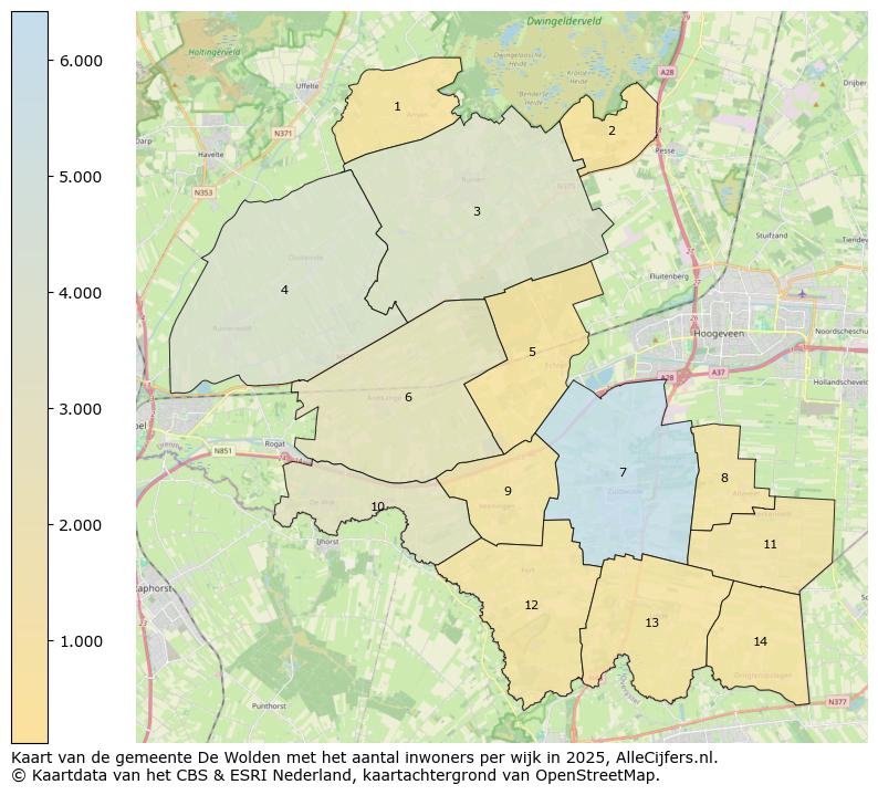 Afbeelding van de gemeente De Wolden op de kaart.