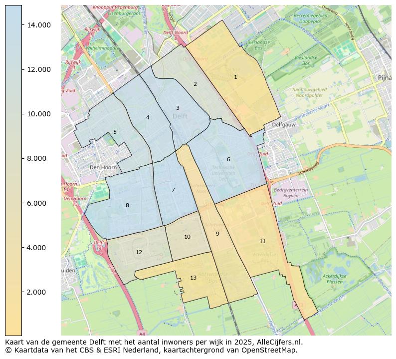 Afbeelding van de gemeente Delft op de kaart.