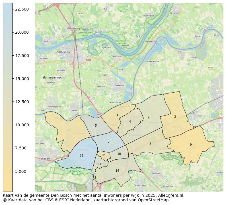 Afbeelding van de gemeente Den Bosch op de kaart.