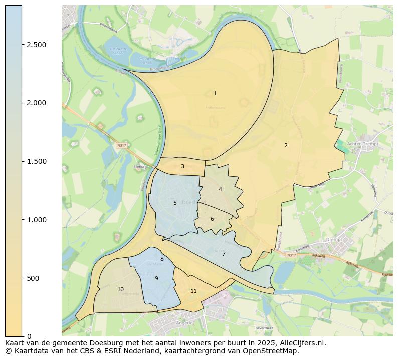 Afbeelding van de gemeente Doesburg op de kaart.